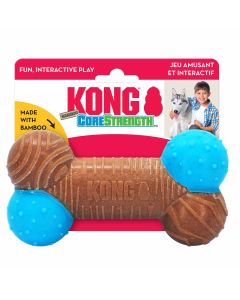 KONG CoreStrength Bamboe Bot | Sterk Hondenspeelgoed Bruin & Blauw
