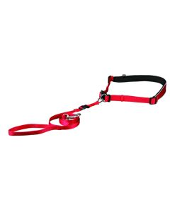 Looplijn met heupriem hands free Rood 60-130 cm x 25 mm