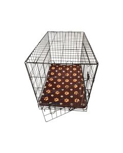 Topmast Bench zwart + Fleece Kussen Bruin Print + cup 12 cm OP=OP