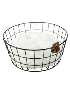 Kattenmand Caviar Metalen Mand rond Zwart 35 x 35 x 15 cm
