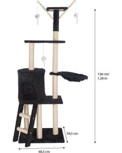 Topmast Krabpaal Sara - Zwart - 50 x 35 x 138 cm