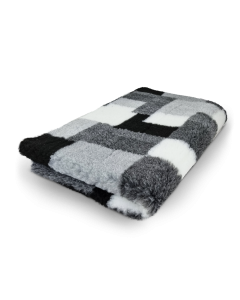 Vet Bed Patchwork - Zwart, Grijs & Wit - Antislip Hondenmat