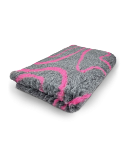 Vet Bed Waves - Antraciet & Fuchsia - Antislip Hondenmat