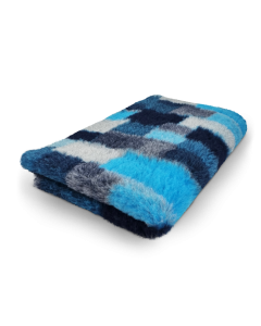 Vet Bed Patchwork - Turquoise, Zwart, Blauw & Grijs - Antislip Hondenmat
