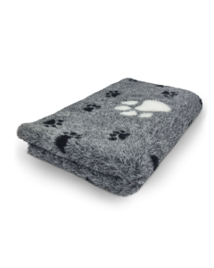 Vet Bed 3 Kleur Big Paw - Antraciet & Wit - Antislip Hondenmat