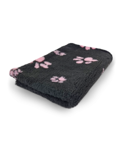 Vet Bed - Zwart met Roze Pootjes - Antislip Hondenmat