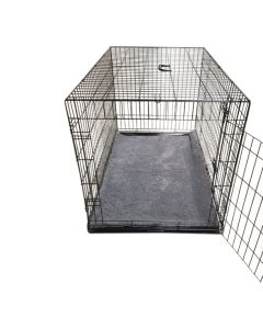Topmast Bench Zwart | Compleet + Grijs Effen Vet Bed + rvs cup