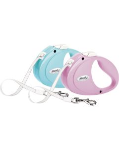 Flexi Rollijn Puppy - 2 Meter - Brede Band - Roze & Lichtblauw