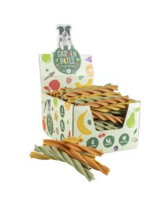 Garden Bites Fruity dental swirls - Gemengde kleuren - L - 16cm - 18g - display