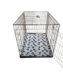 Topmast Bench Zwart | Compleet + Grijs Print Vet Bed + rvs cup