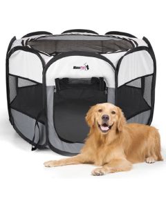 RETOUR MaxxPet  - Puppytent - Opvouwbare Puppyren Nylon - 125x60cm - Grijs