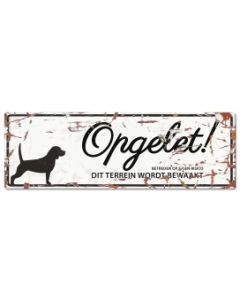 Waakbord Beagle Opgelet! Wit