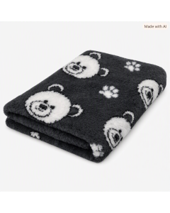Vet Bed - Teddybear Antraciet - Antislip Hondenmat - 150 x 100 cm