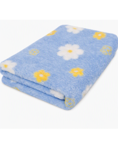 Vet Bed - Flowers Blauw - Antislip Hondenmat - 150 x 100 cm