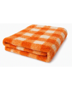 Vet Bed - Checkered Vichy Orange - Antislip Hondenmat - 150 x 100 cm