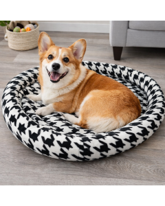 Topmast Fleece Matten- voor Honden of Katten - Zwart & Wit - Benchmatten - 106 x 69cm XL - OP=OP Extra korting!