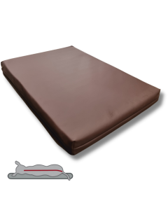 Topmast Orthopedisch Hondenbed - Donkerbruin - Leatherlook Hondenkussen
