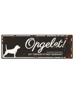 Waakbord Beagle Opgelet! Zwart