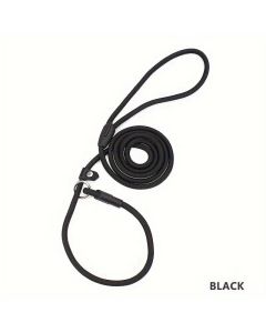 Sliplooplijn Showlijn 140 cm - 6 mm - Nylon - Zwart