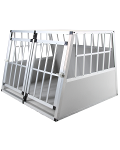Topmast Autobench Ellipse - XXL - 104 x 91 x 69 cm - Lichtgrijs - Aluminium Reisbench met Tussenschot