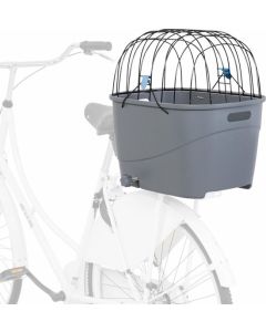 Trixie - Fietsmand voor Bagagedrager met Draadkoepel - Kunststof - Grijs - 46X36X47 cm