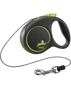 Flexi Rollijn Black Design - Koord - Zwart & Groen