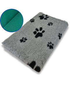 Vet Bed Grijs met Pootjes - Met Groene Rug - 22 mm