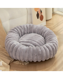 Topmast Donut - Geribbelde Pluche - Grijs - 50 cm