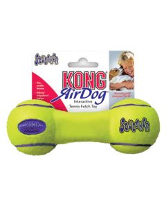 KONG air squeaker dumbbell M - 17,8x6,4x6,4cm geel
