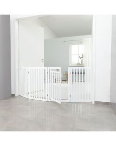 Trixie - Hondenhek Met Deur - Wit - 60-160X81 cm - Hout