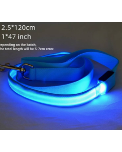 Nylon Looplijn Met LED verlichting - 120 cm lengte - 25 mm - Blauw