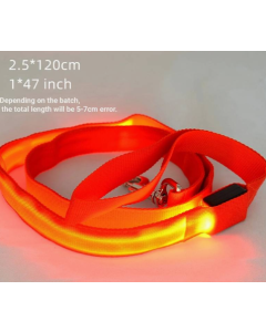 Nylon Looplijn Met LED verlichting - 120 cm lengte - 25 mm - Oranje