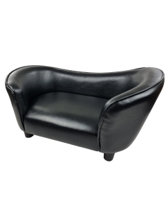 Topmast Leatherlook Hondensofa - Zwart - Voor Kleine Honden - 69 x 43 x 32 cm