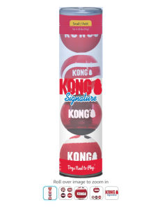 KONG Signature Assortiment Ballen voor apporteren en apporteren - 4 Pack