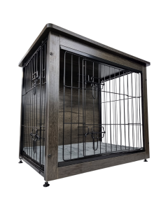 Topmast FurNiture Hondenbench - Donkergrijs - Met Benchmat - Diverse Maten