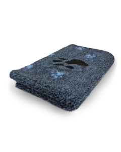 Vet Bed Delfts Blauw - 3 Kleur Grote Voetprint - Antislip Hondenmat