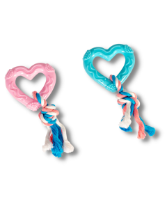 Puppy Hartjes - Met Katoen Touw - TPR - 14 CM - Diverse Kleuren