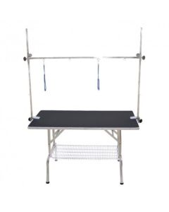 Topmast EazyGroomer Trimtafel - Antislip Werkblad Zwart - Dubbele Trimarm - 116 x 61 x 76 cm